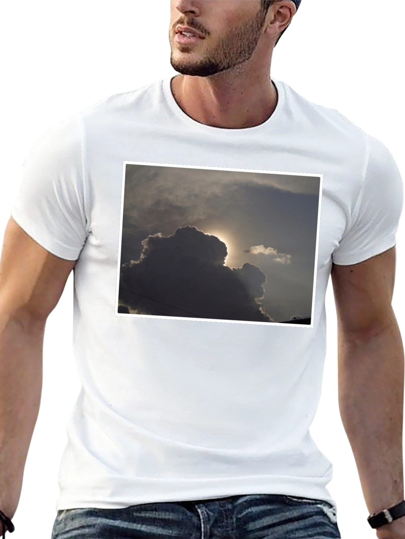 Black Cloudscape Graphic T-Shirt - Stylish and Unique view 13