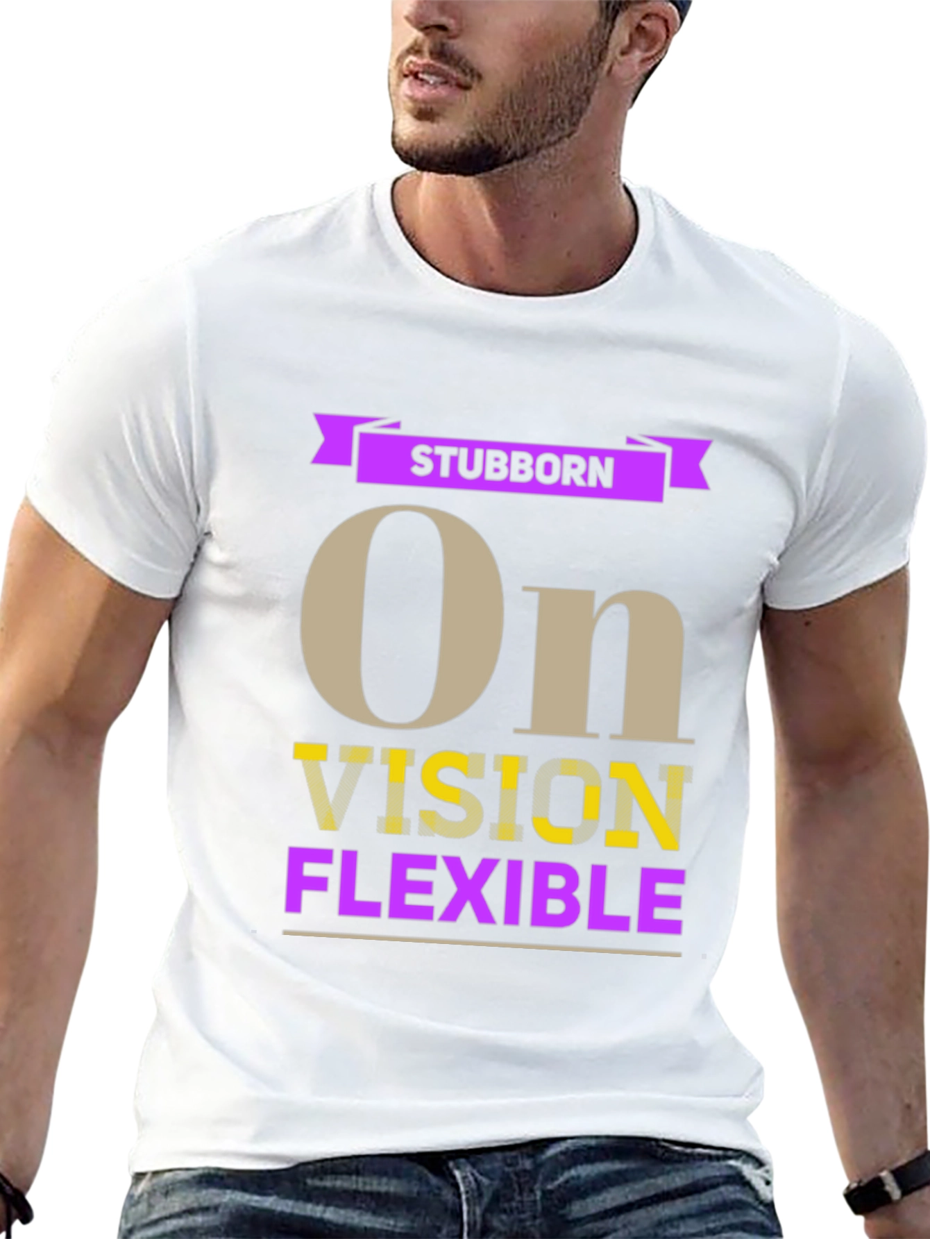 Black Stubborn Vision Flexible Graphic T-Shirt view 13