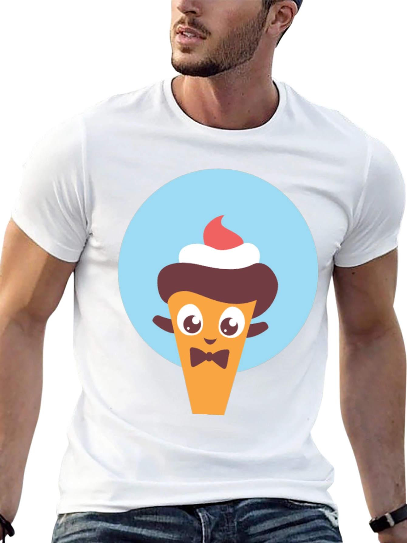 Black Cute Cartoon Dessert Character Graphic Tee view 13