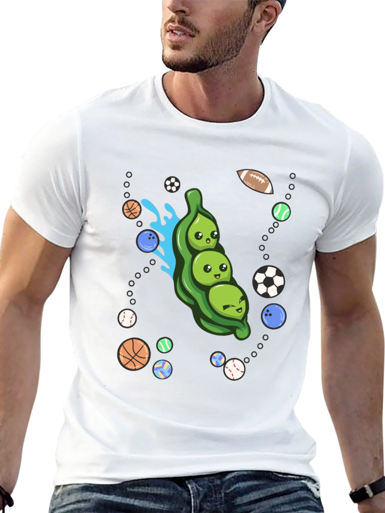 Black Funny Peas in a Pod Sports T-Shirt view 13