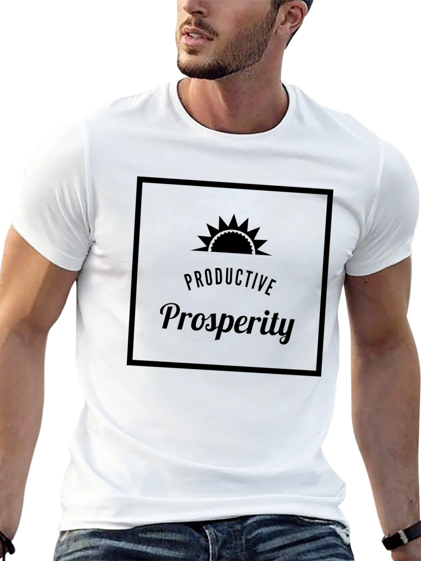 Black Productive Prosperity Graphic Tee view 13