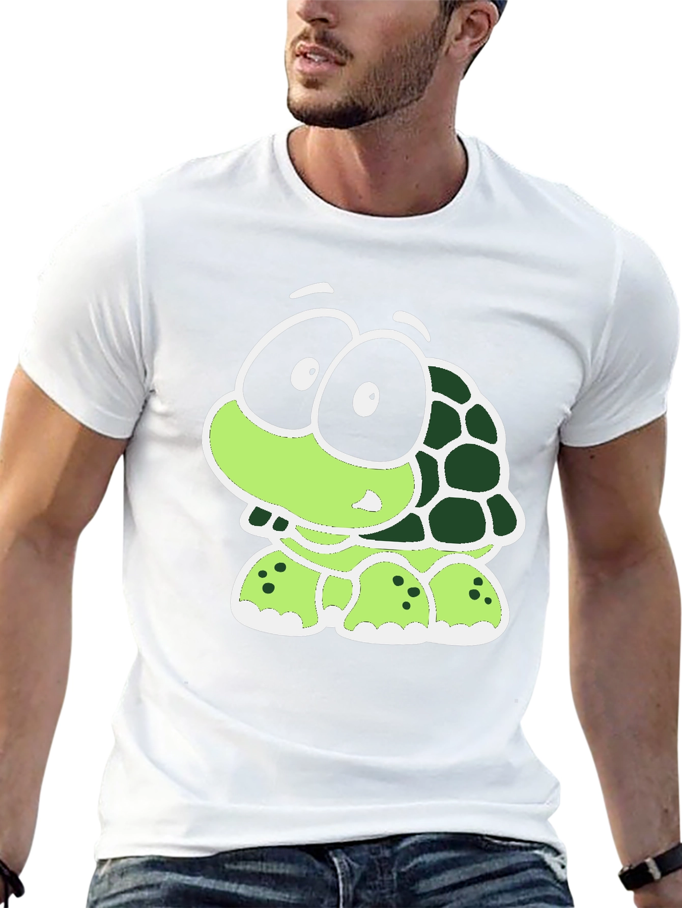 Black Cartoon Turtle Graphic Tee - Black T-Shirt view 13