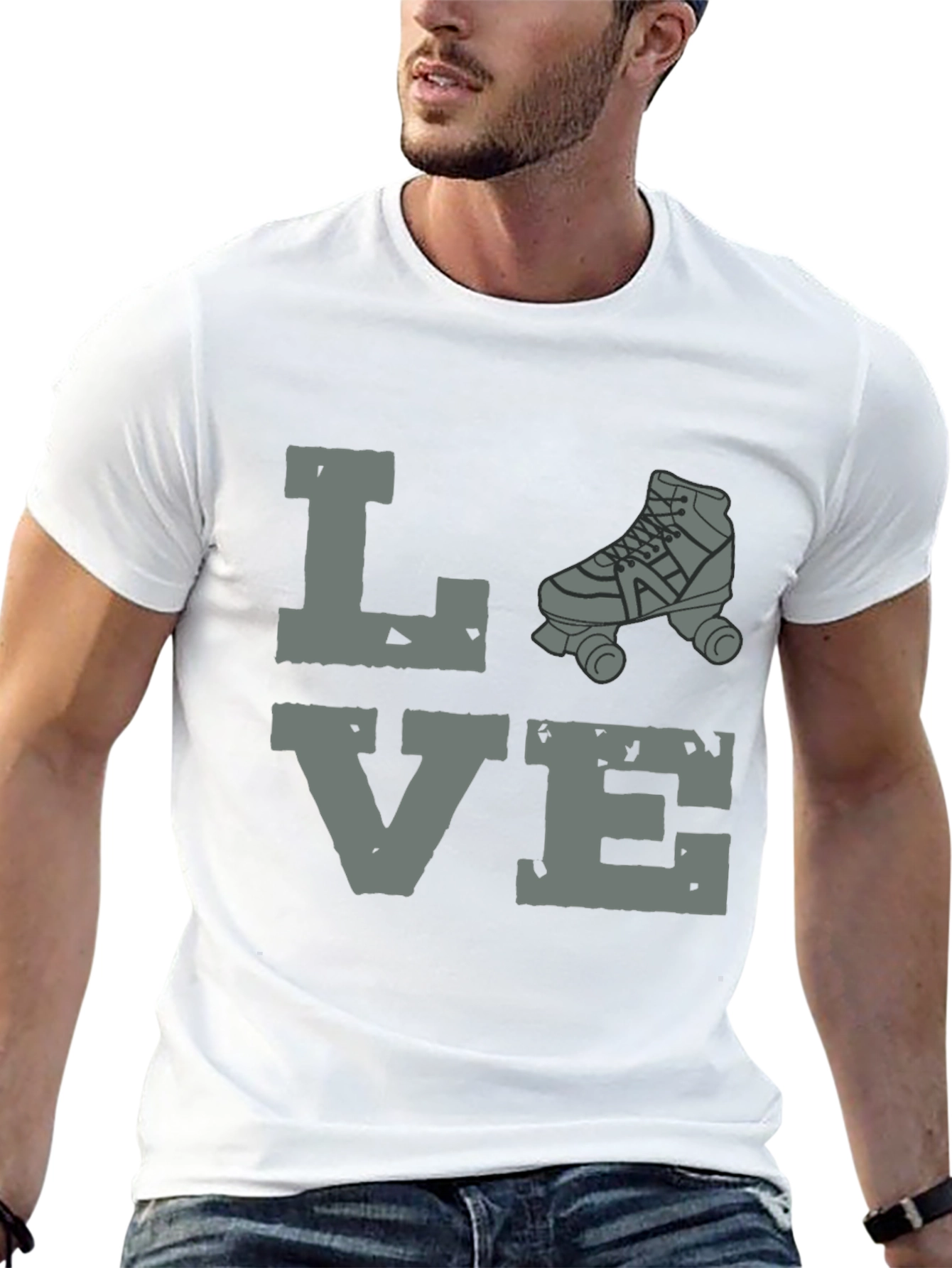 Black Love Roller Skating Graphic Tee - Unisex Black T-Shirt view 13
