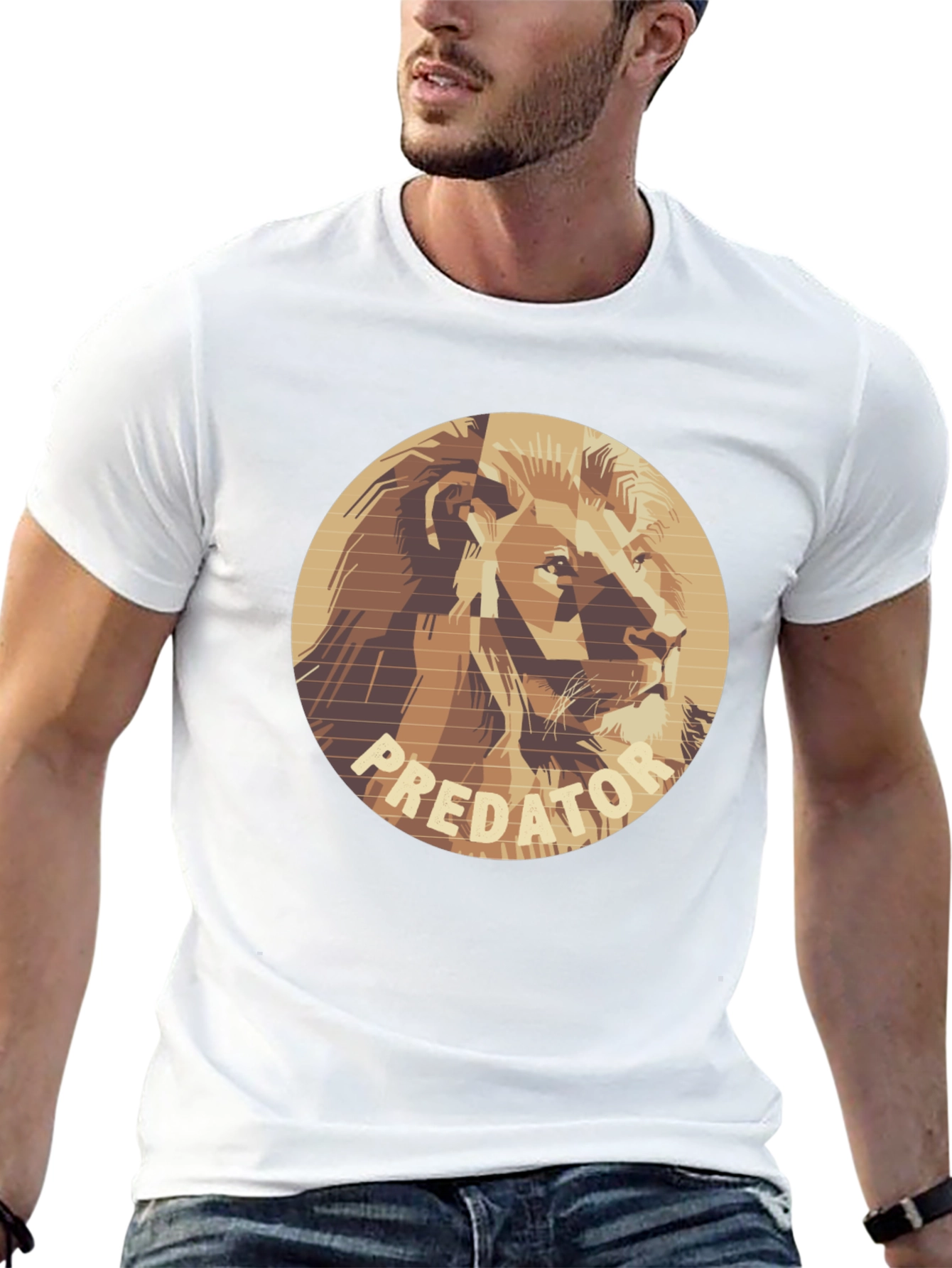 Black Predator Lion Graphic Tee - Unique Design T-Shirt view 13