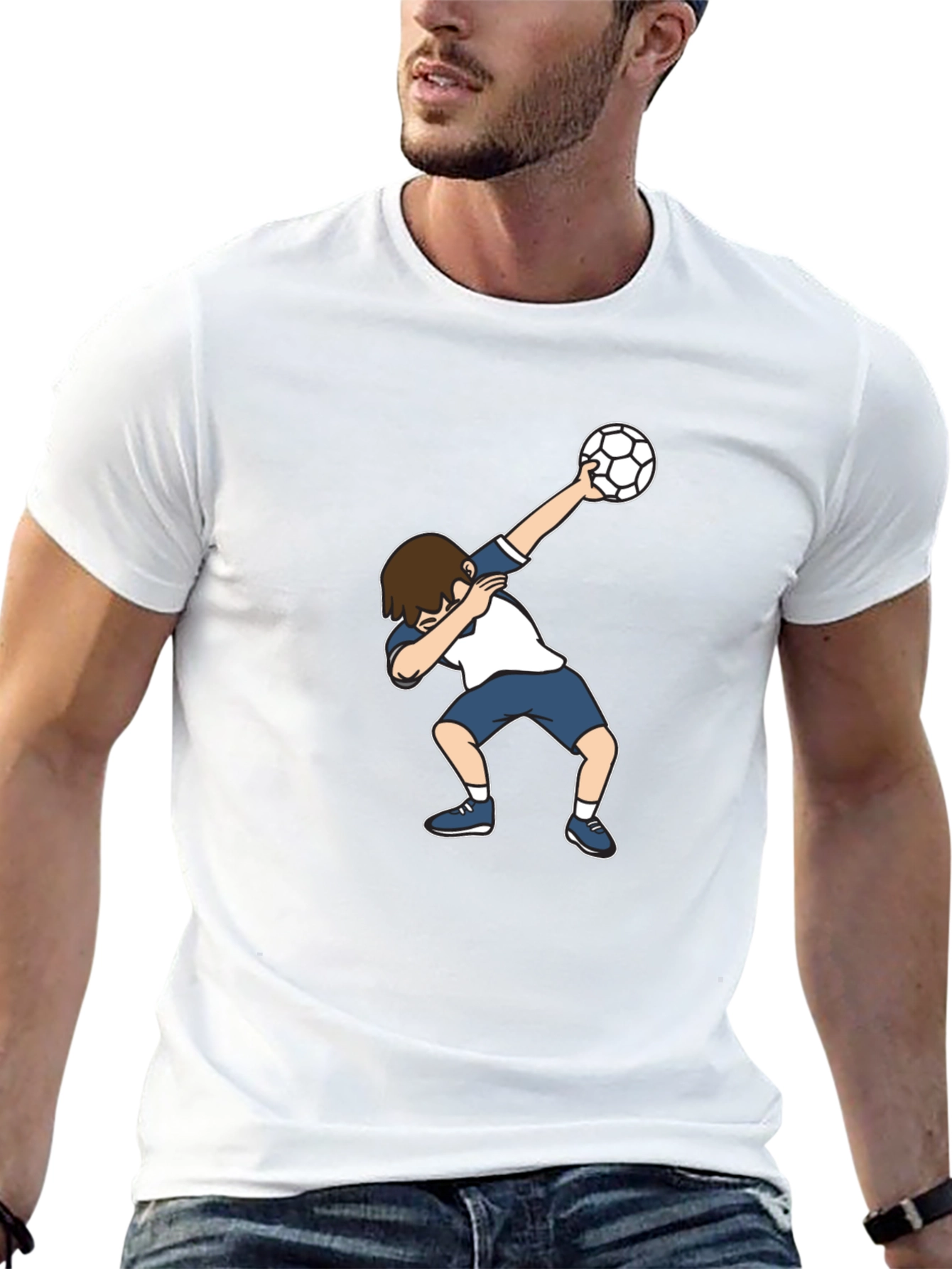 Black Soccer Dab T-Shirt - Fun Graphic Tee view 13