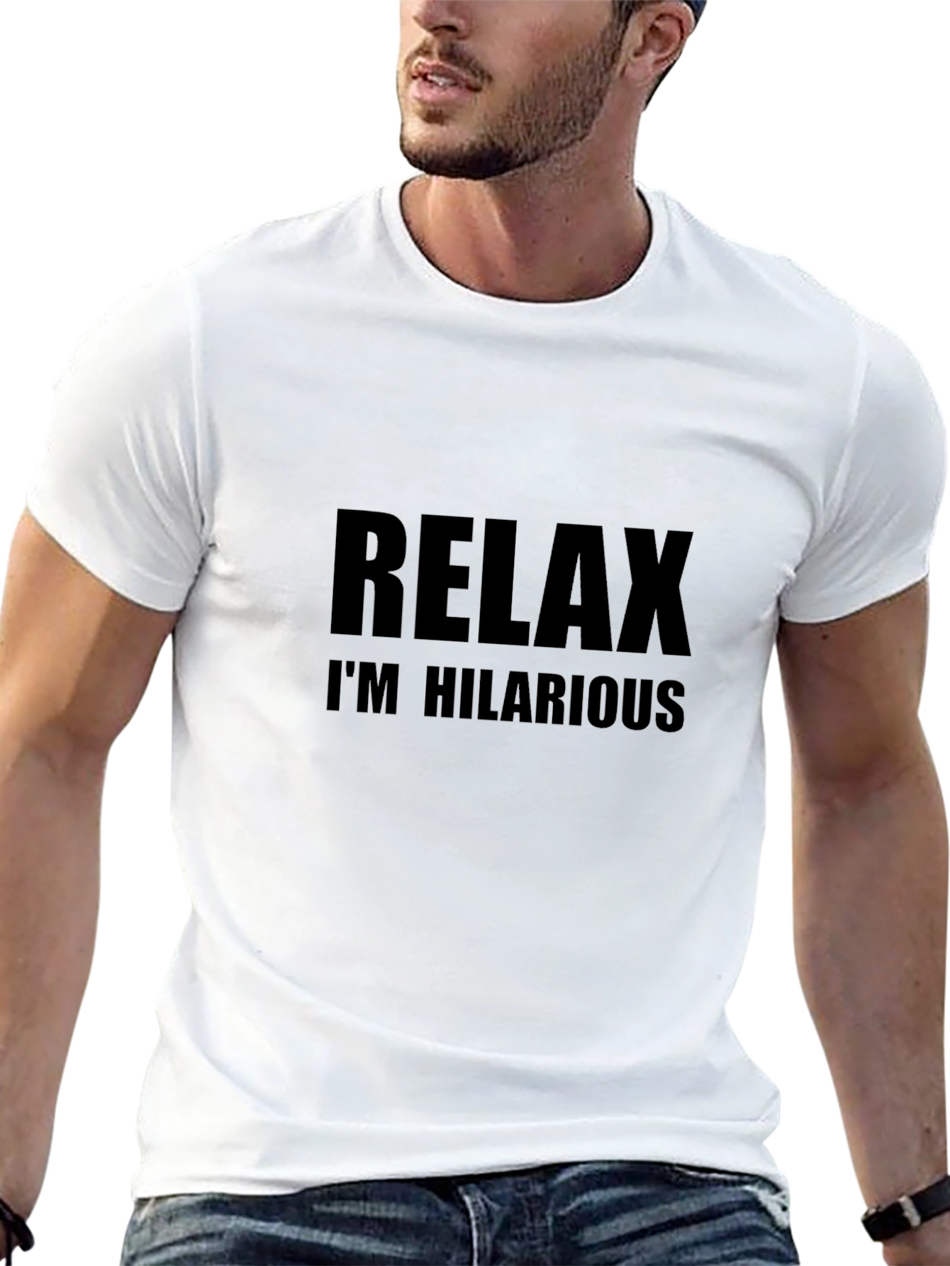 Black Relax I'm Hilarious Graphic T-Shirt view 13