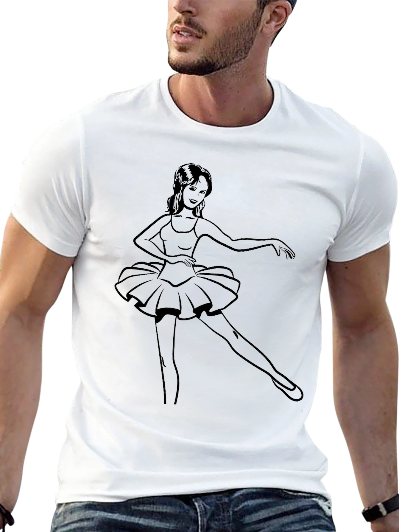 Black Ballerina Graphic Tee - Black Cotton Blend view 13