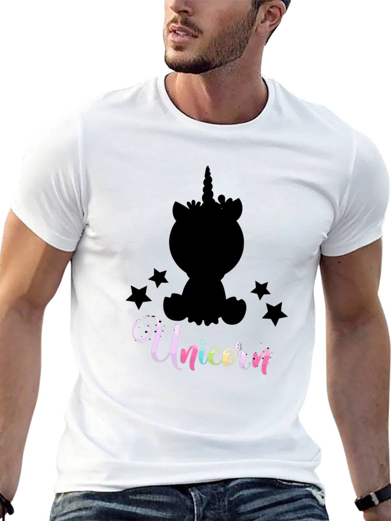 Black Unicorn Graphic Black T-Shirt view 13