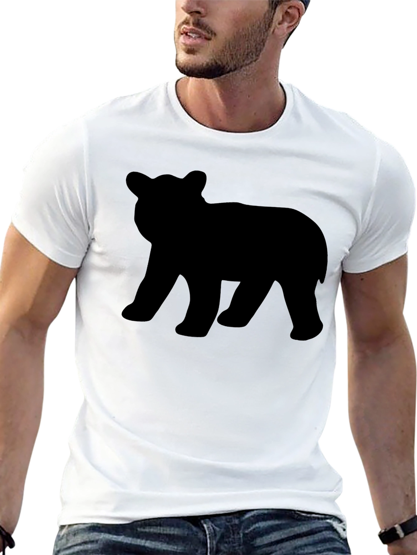 Black Bear Silhouette T-Shirt - Black Graphic Tee view 13