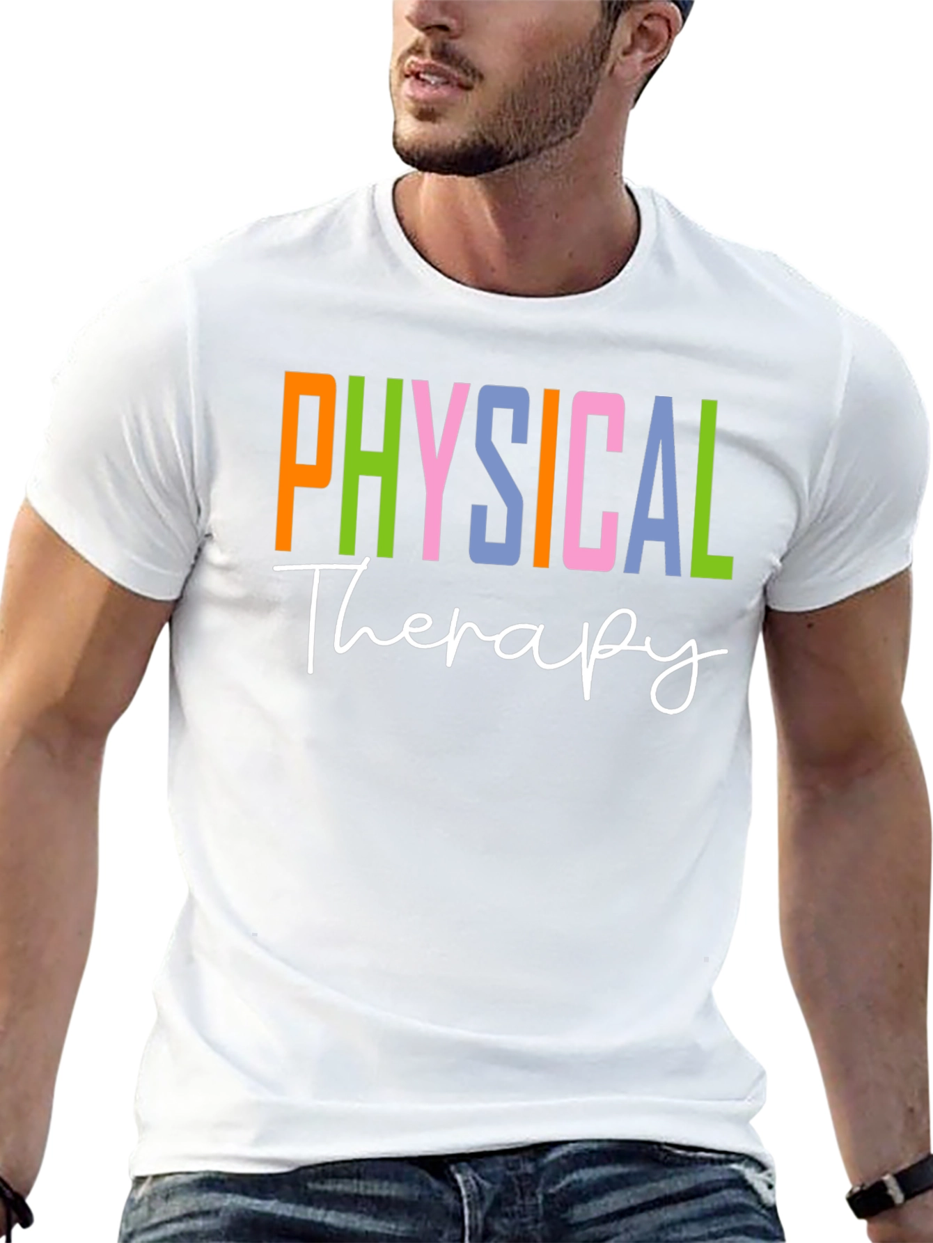 Black Physical Therapy T-Shirt Therapist Colorful Tee view 13