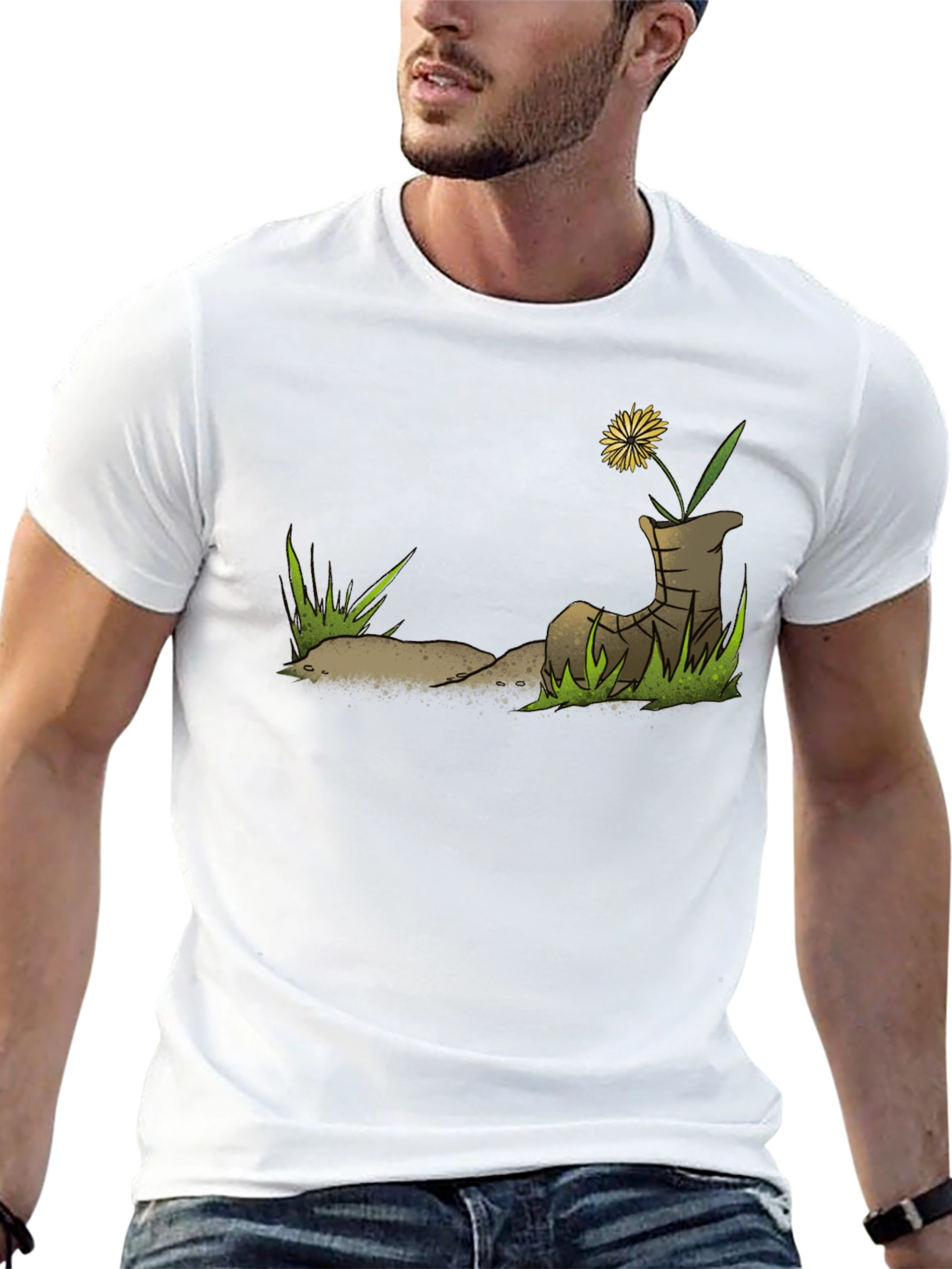 Dandelion Boot T-Shirt - Nature Graphic Tee - 13