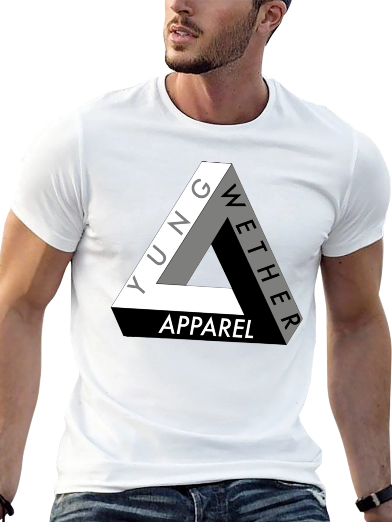 Black Yung Wether Apparel T-Shirt - Modern Triangle Logo Tee view 13