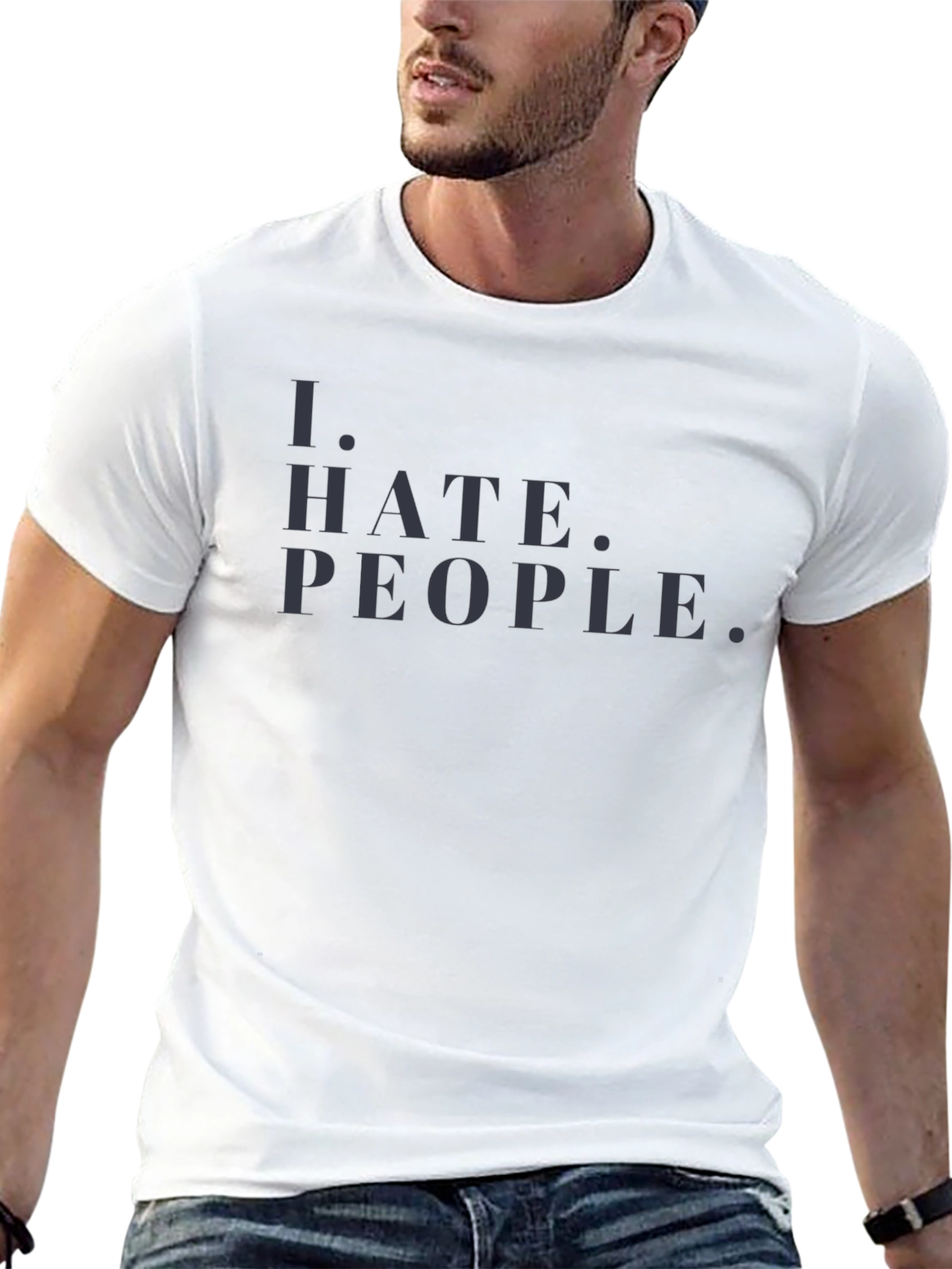 Black I Hate People Graphic Tee - Mens Black T-Shirt view 13