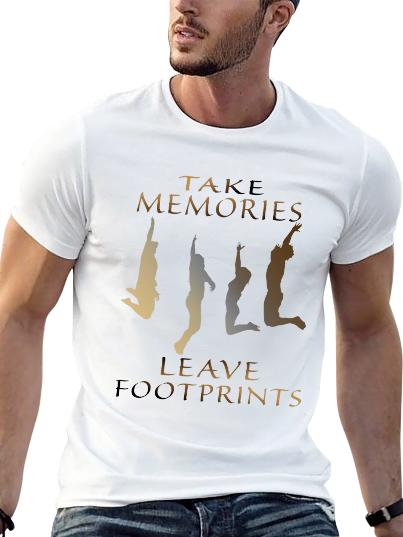 Black Take Memories, Leave Footprints Graphic Tee view 13