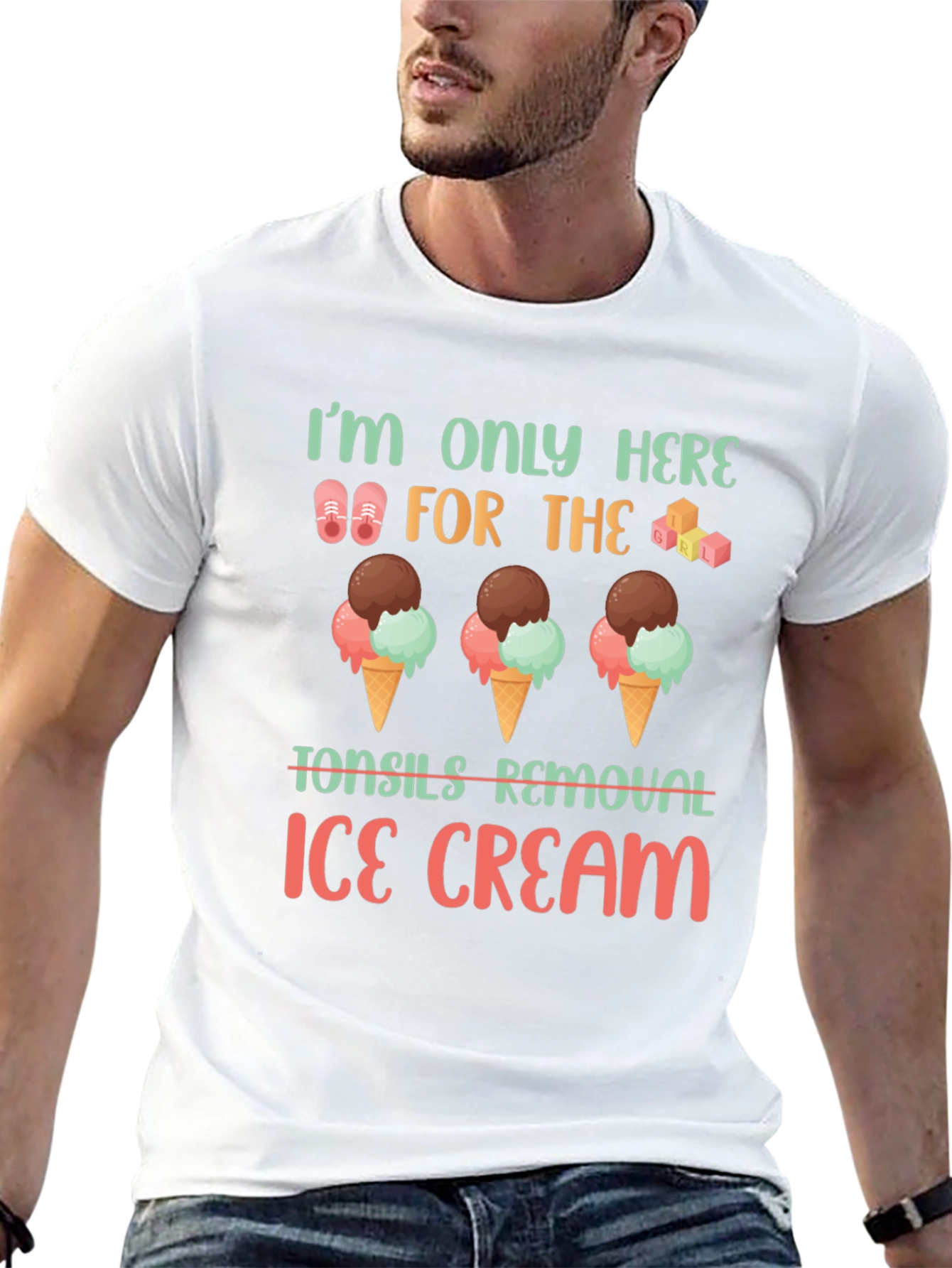 Black Tonsil Removal Ice Cream T-Shirt view 13