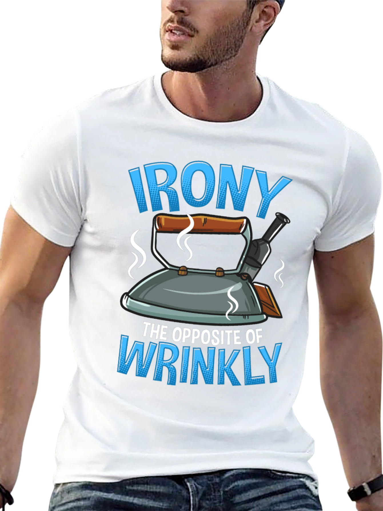Black Irony: The Opposite of Wrinkly Graphic T-Shirt view 13