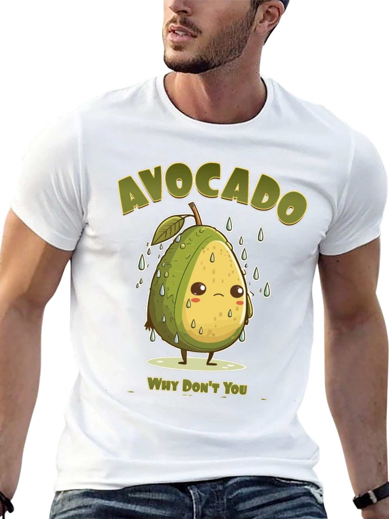 Black Sad Avocado Pun T-Shirt - Why Don't You? view 13