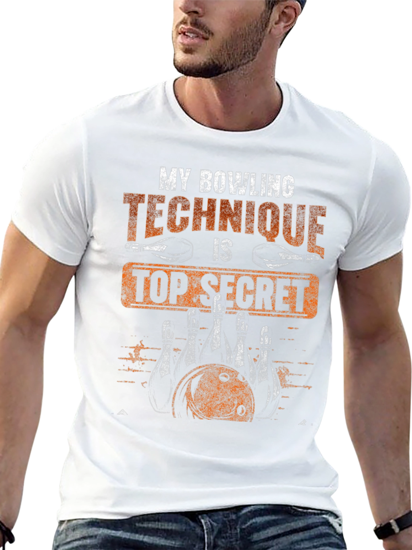 Black Bowling Technique Top Secret Graphic T-Shirt view 13