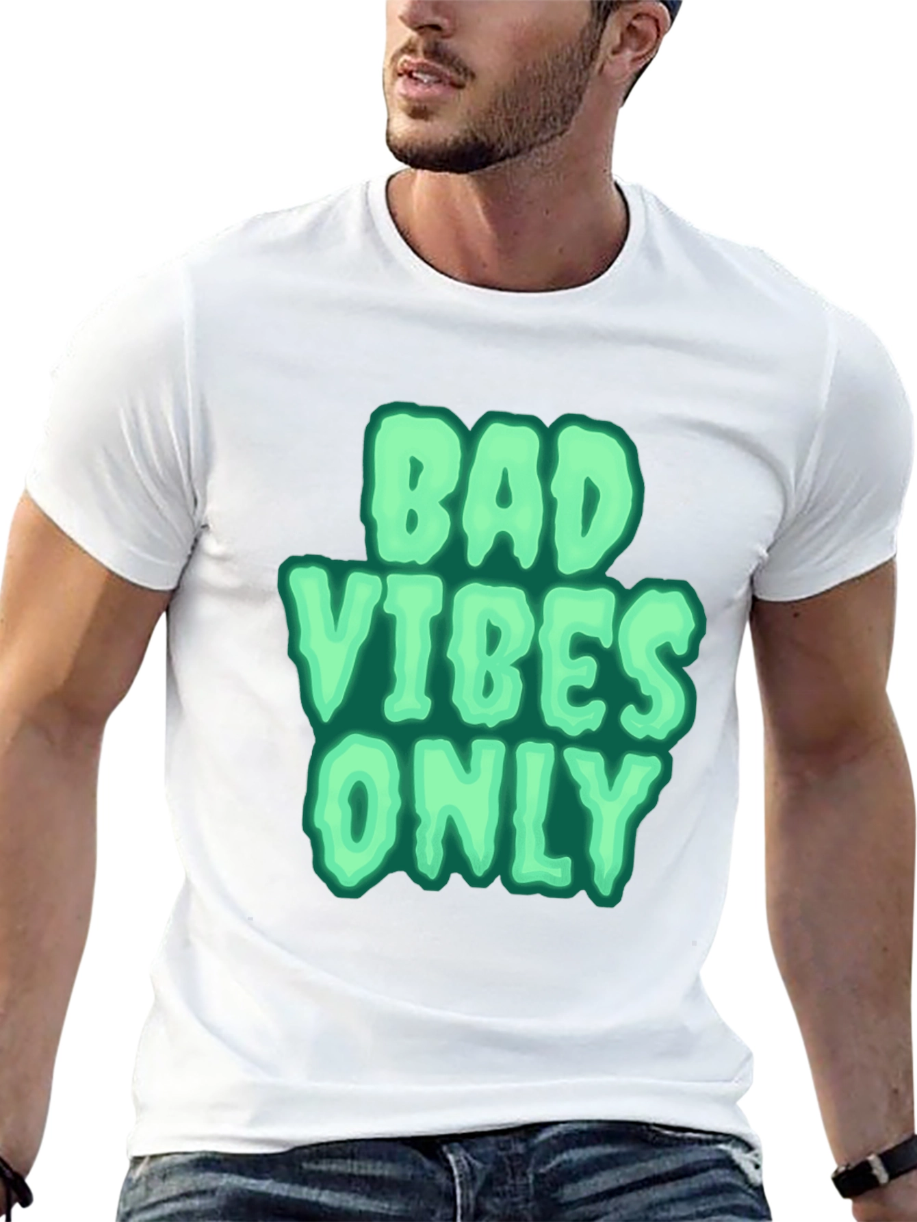 Black Bad Vibes Only Graphic Tee - Black view 13