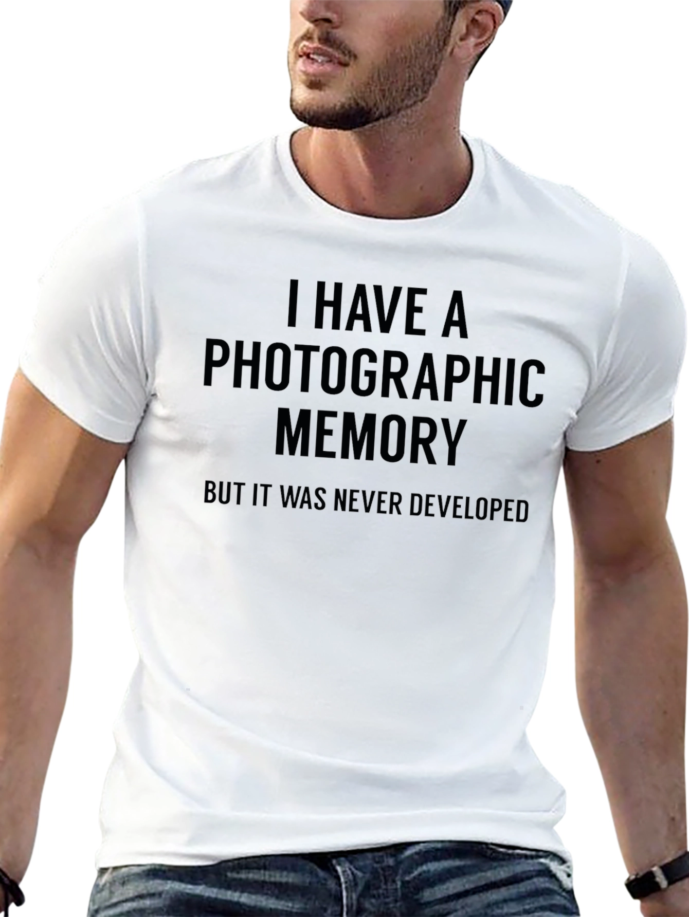 Black Photographic Memory T-Shirt - Funny Slogan Tee view 13