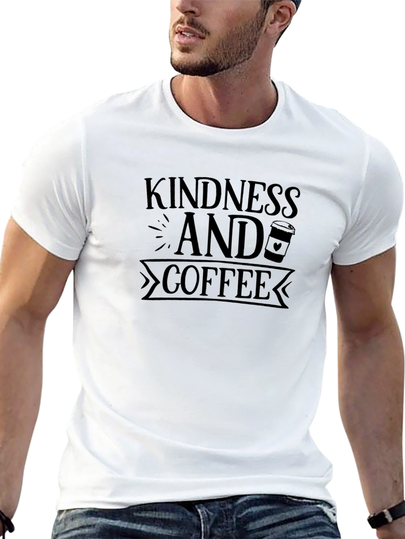 Black Kindness and Coffee Black T-Shirt view 13