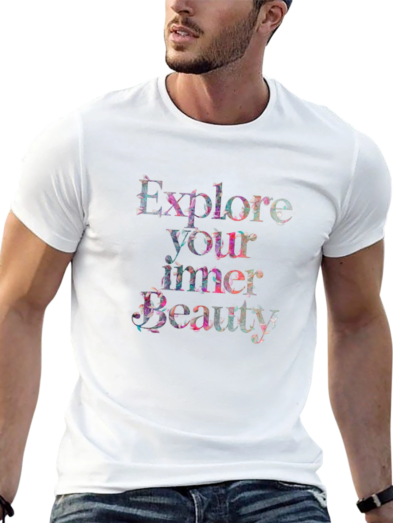 Black Explore Your Inner Beauty Graphic T-Shirt - Black view 13