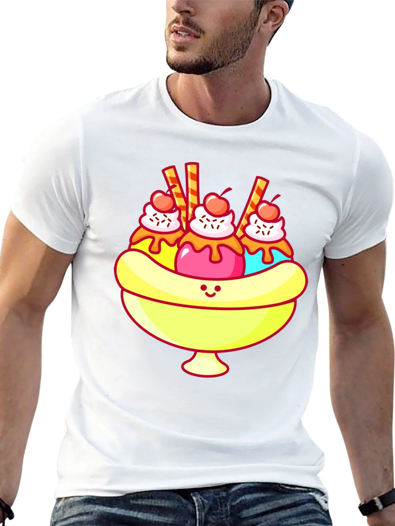 Black Banana Split T-Shirt - Sweet Cartoon Graphic Tee view 13