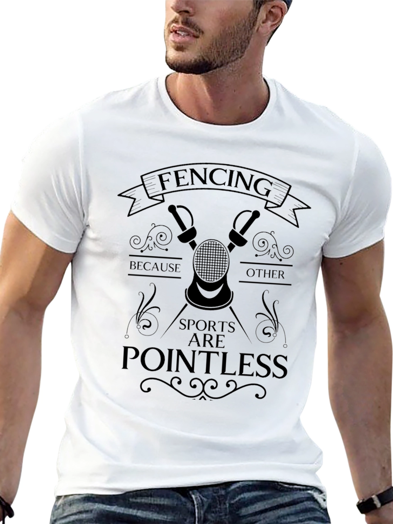 Black Fencing T-Shirt: Because Other Sports Are Pointless view 13