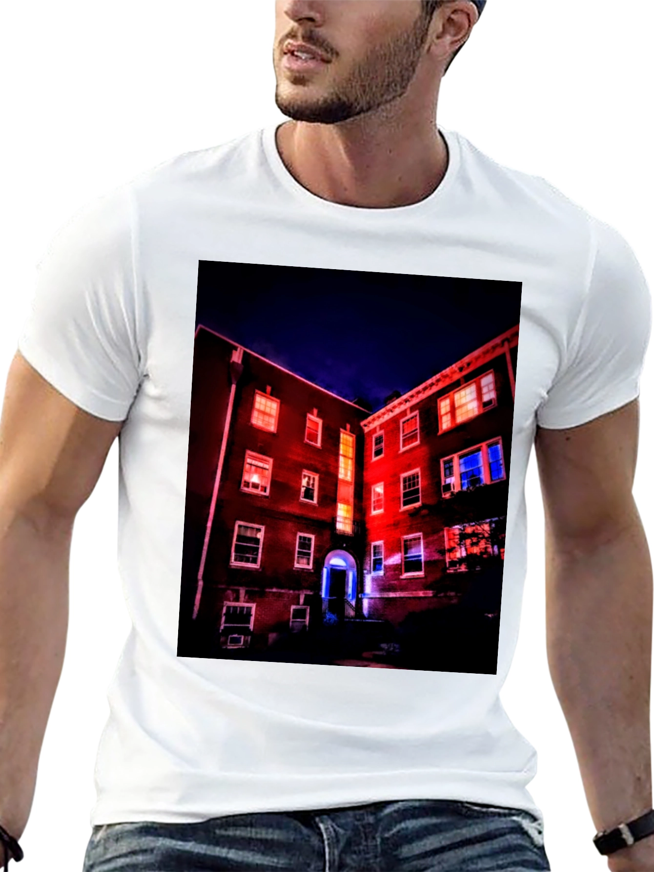 Black Illuminated Building Graphic Tee view 13