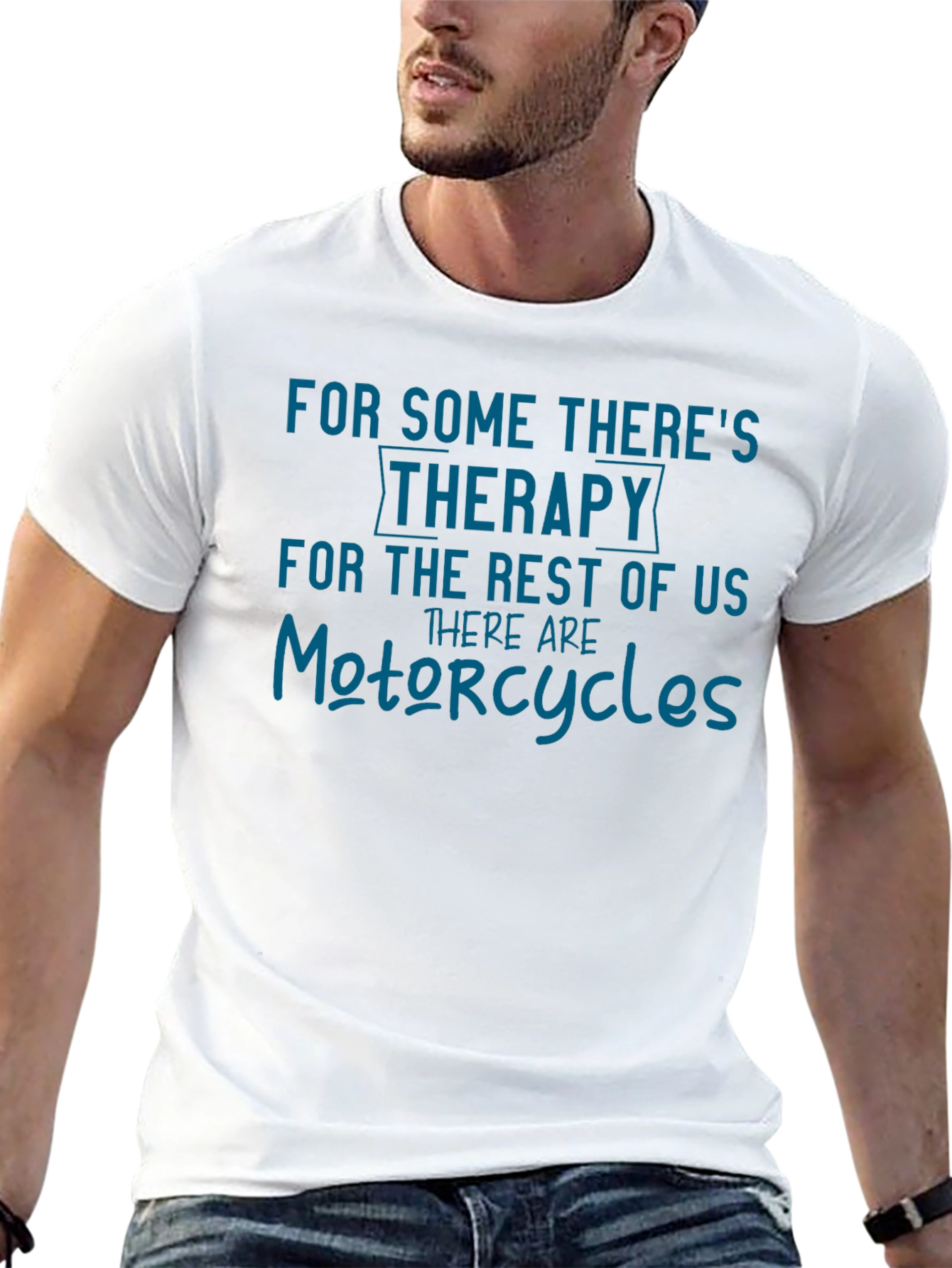 Black Motorcycle Therapy T-Shirt Funny Biker Tee view 13