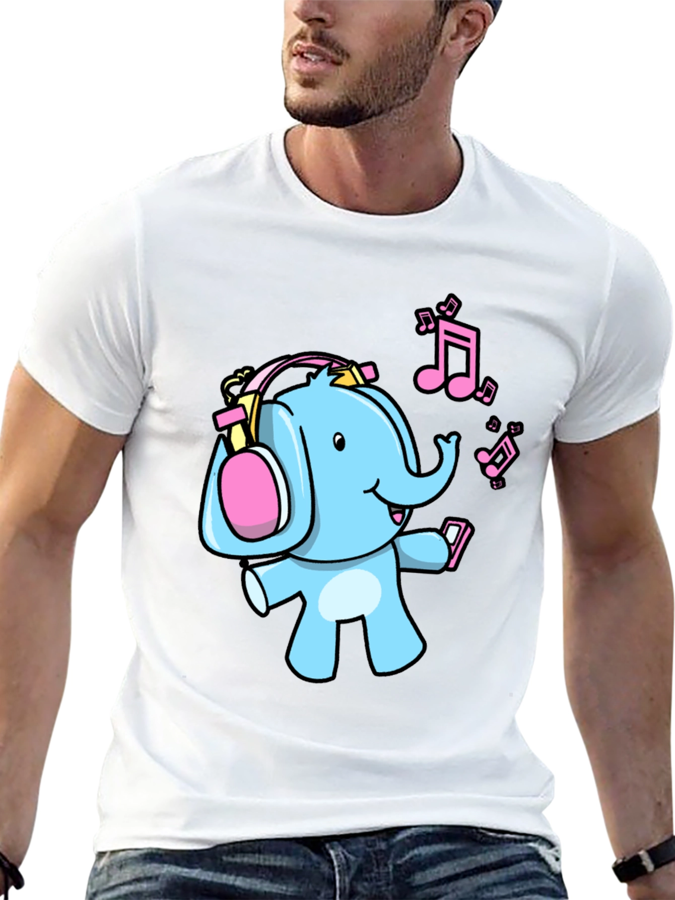 Black Elephant DJ Graphic Tee - Fun Music Lover Shirt view 13