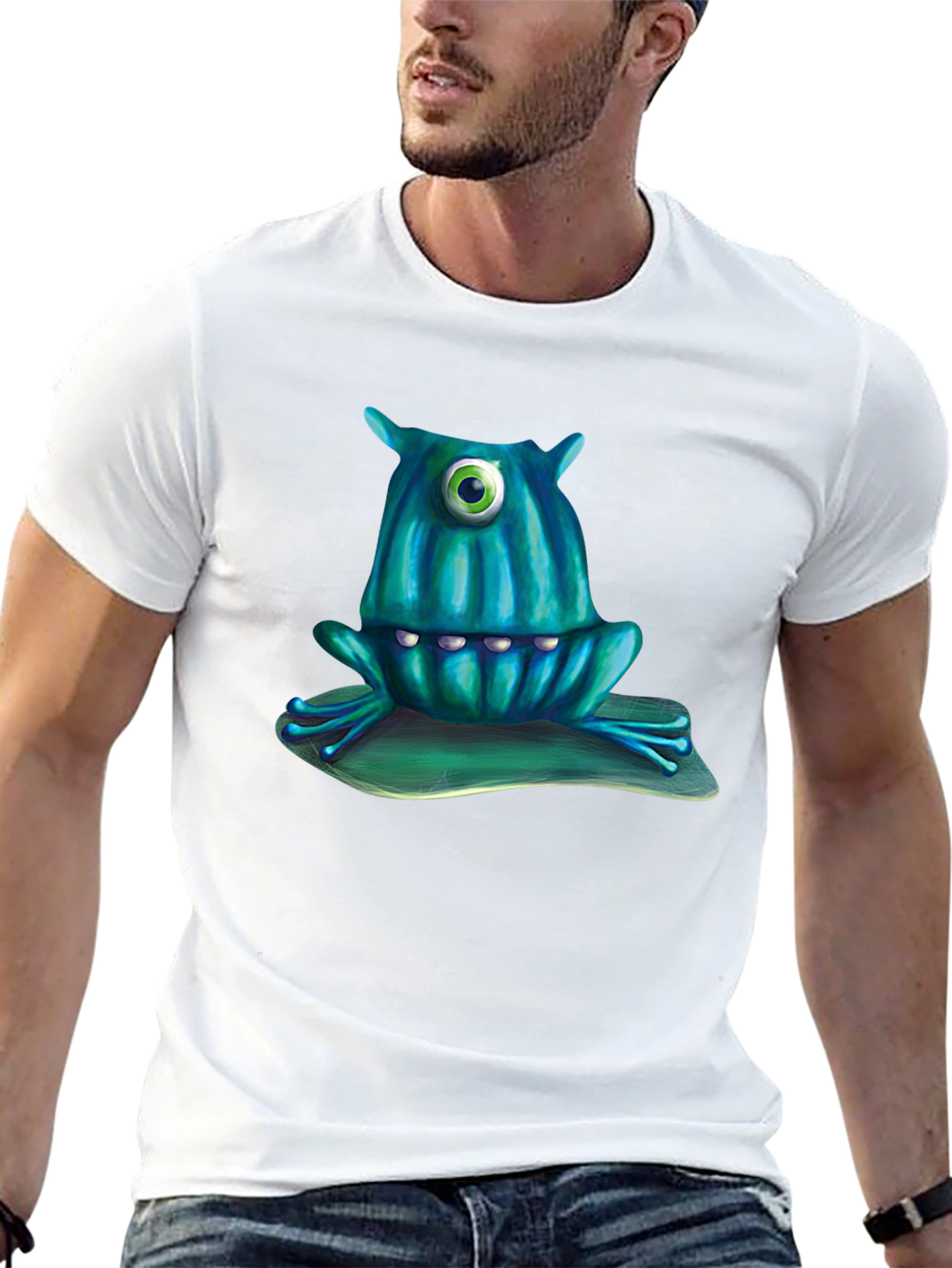 Black One-Eyed Monster Frog T-Shirt view 13