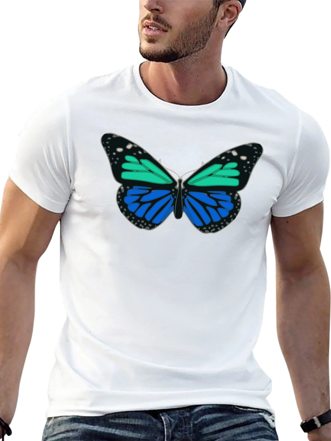 Black Butterfly Graphic Black Tee view 13