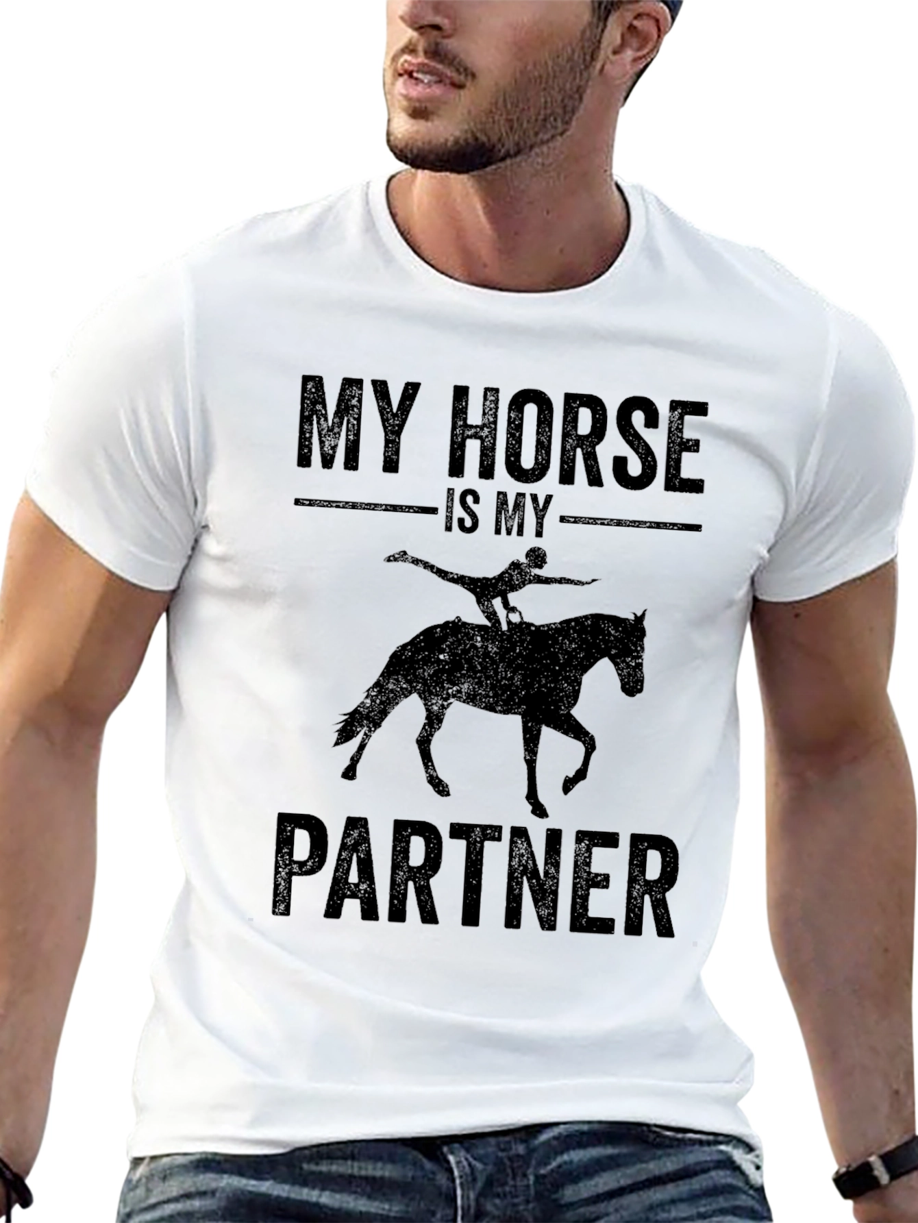 Black My Horse Is My Partner Black T-Shirt view 13
