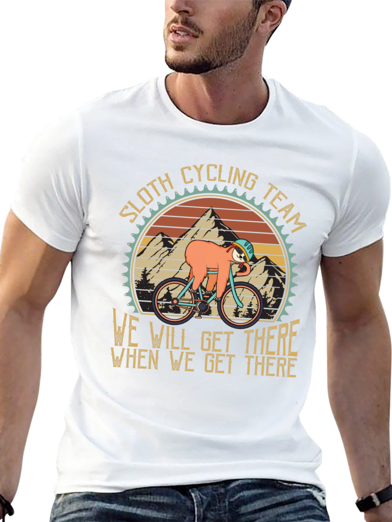 Black Sloth Cycling Team Graphic Tee view 13
