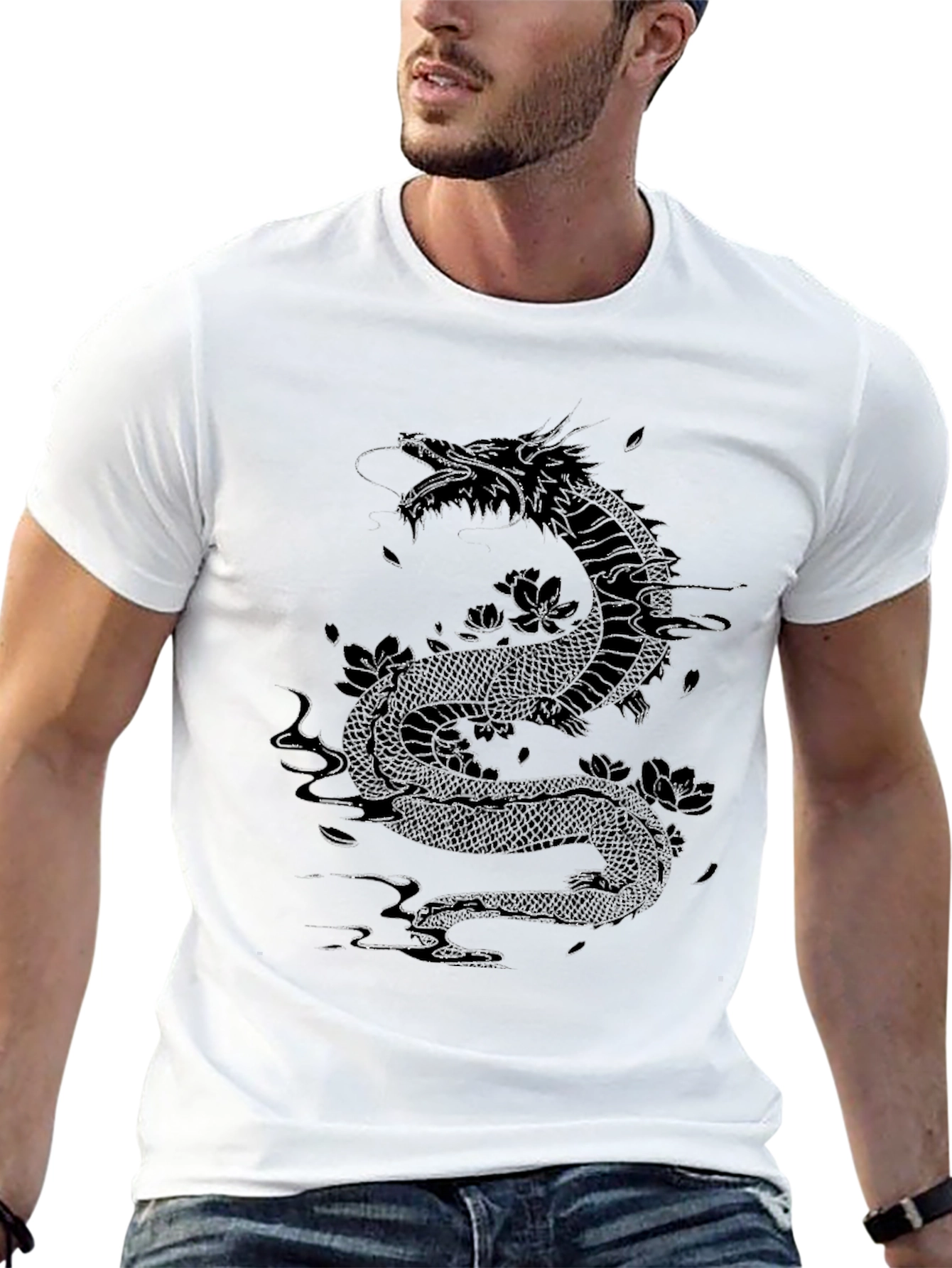 Black Dragon Graphic T-Shirt - Black view 13
