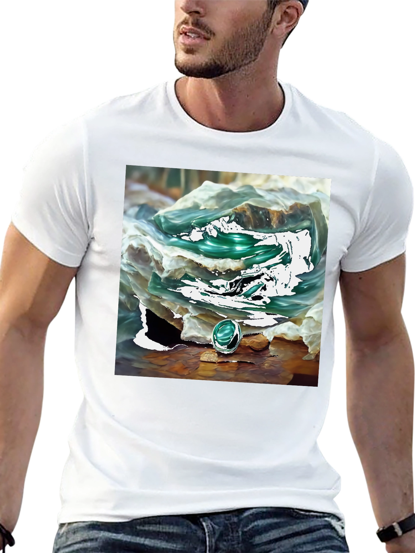 Black Emerald Gemstone T-Shirt view 13