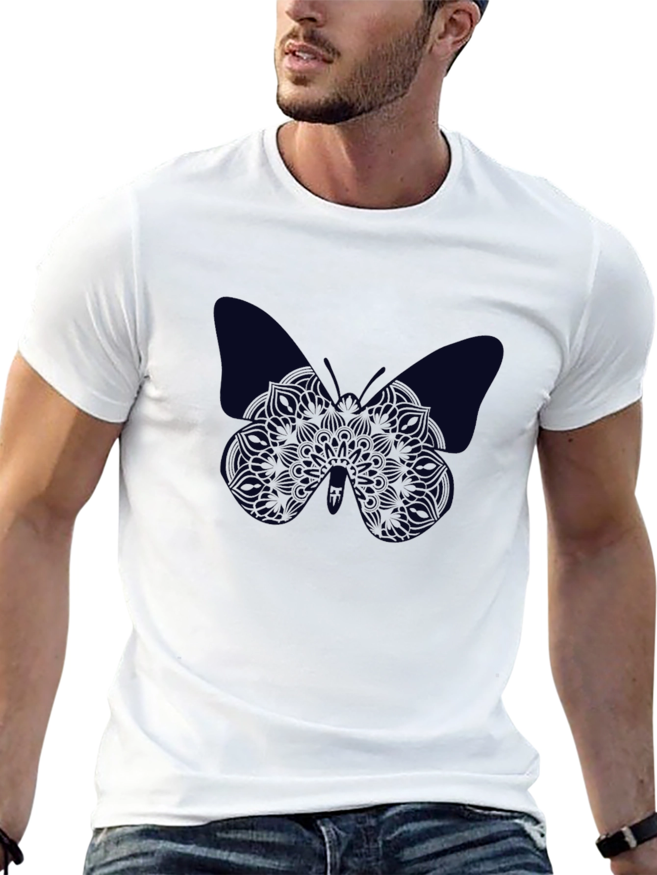 Black Butterfly Graphic Black T-Shirt view 13