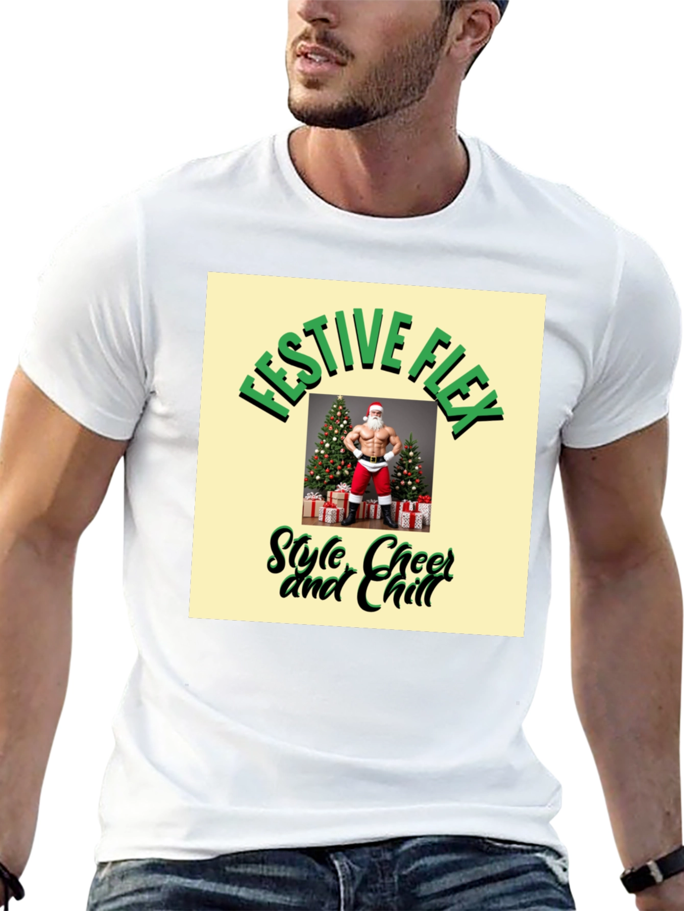 Black Festive Flex Graphic T-Shirt - Style, Cheer & Chill view 13