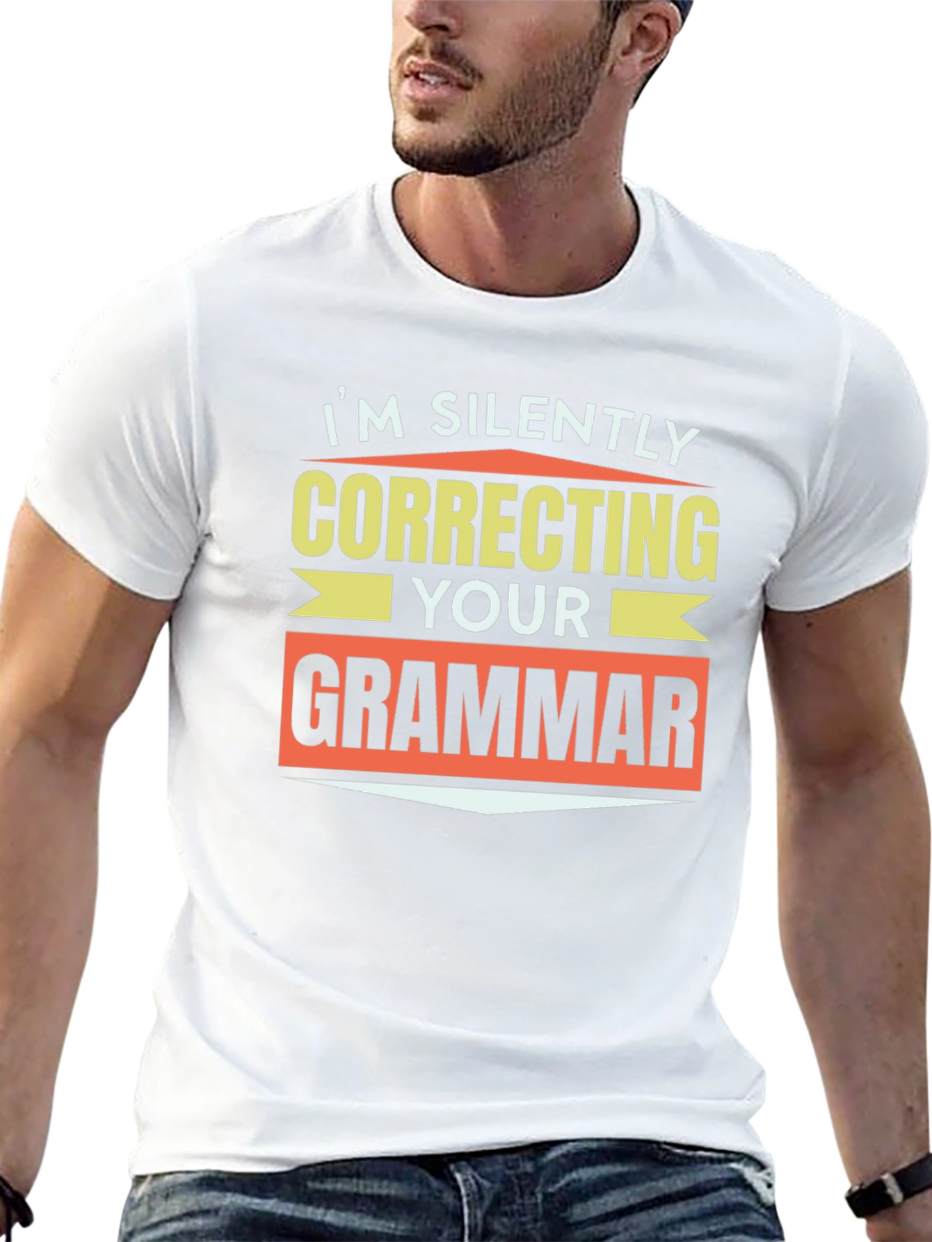 Black I'm Silently Correcting Your Grammar T-Shirt view 13