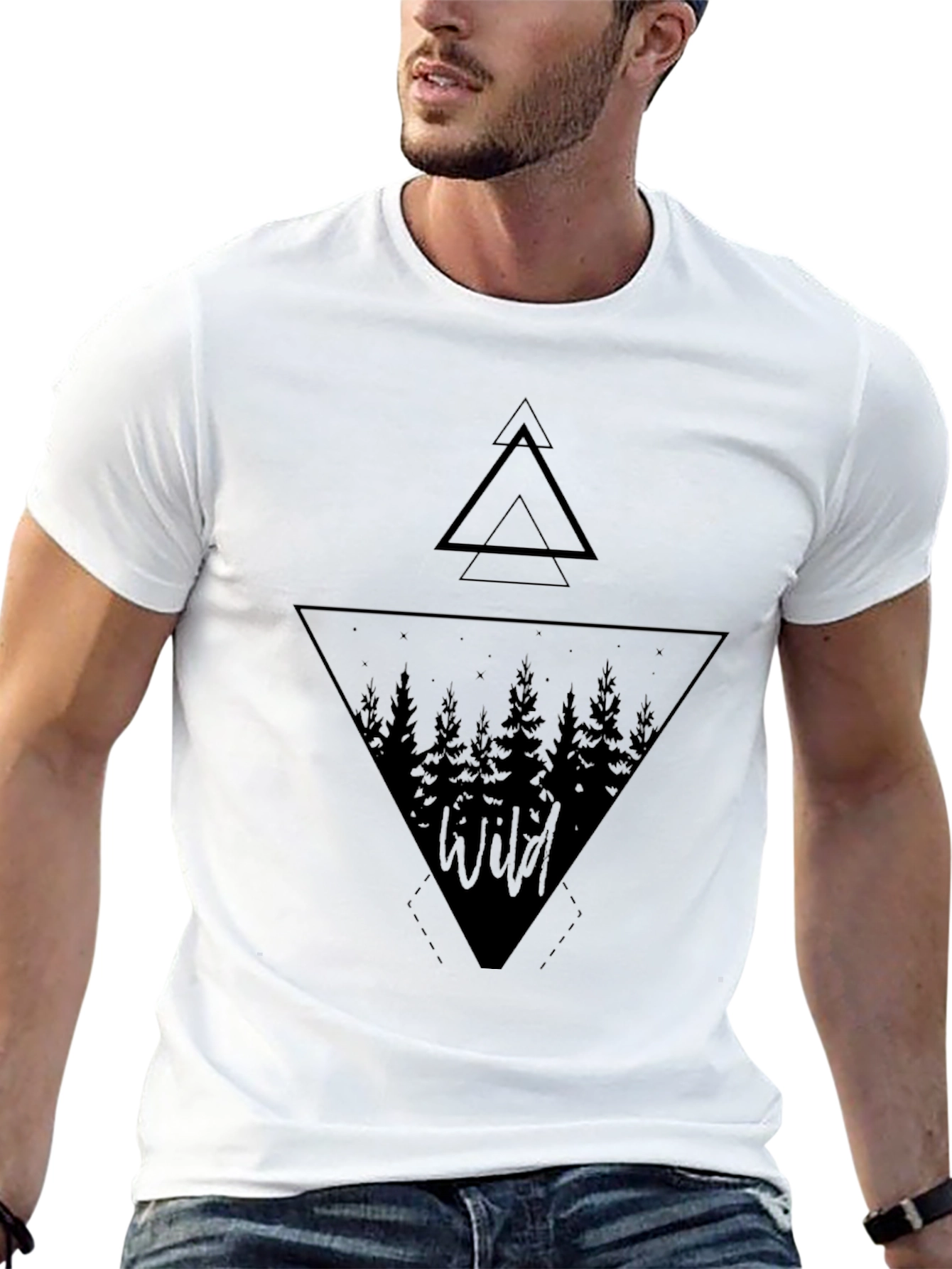 Black Wild Forest Graphic Tee - Men's Black T-Shirt view 13