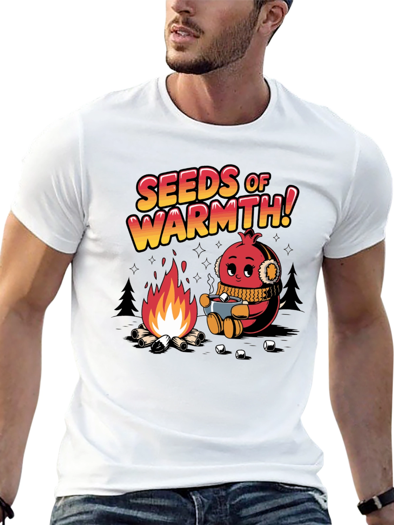 Black Seeds of Warmth Graphic T-Shirt view 13