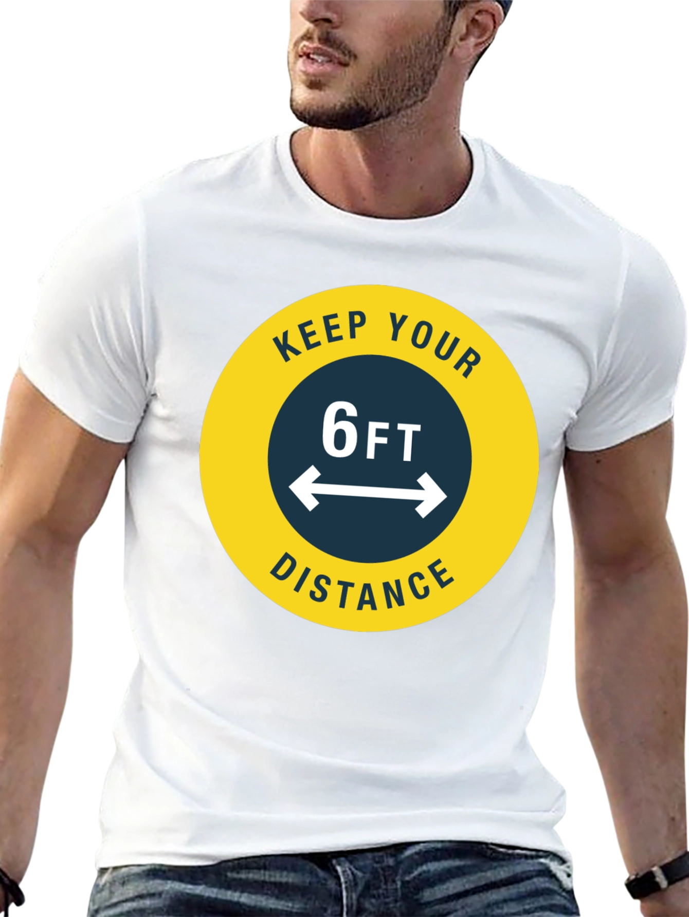 Black Keep Your Distance T-Shirt - Social Distancing Tee view 13