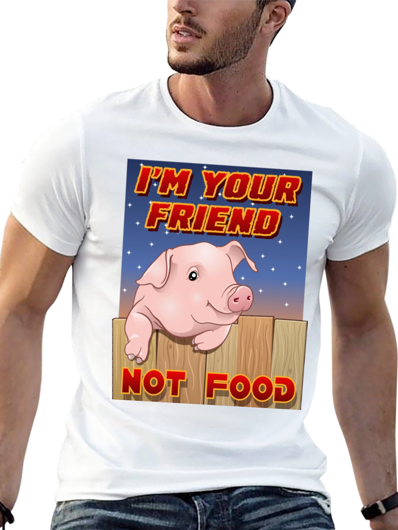 Black Pig Friend T-Shirt: Animal Rights Vegan Tee view 13