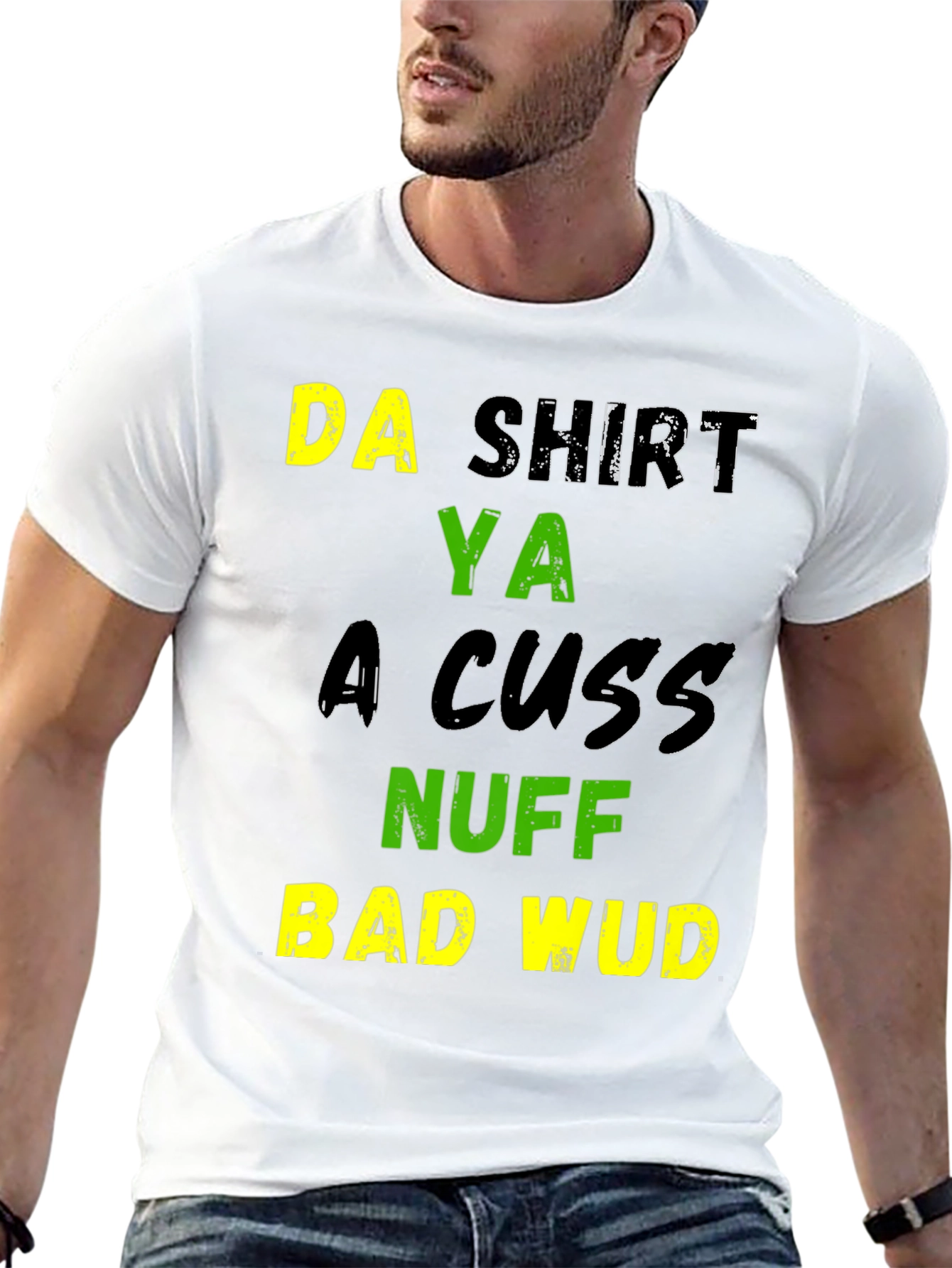 Black Funny Da Shirt Ya A Cuss Graphic T-Shirt view 13