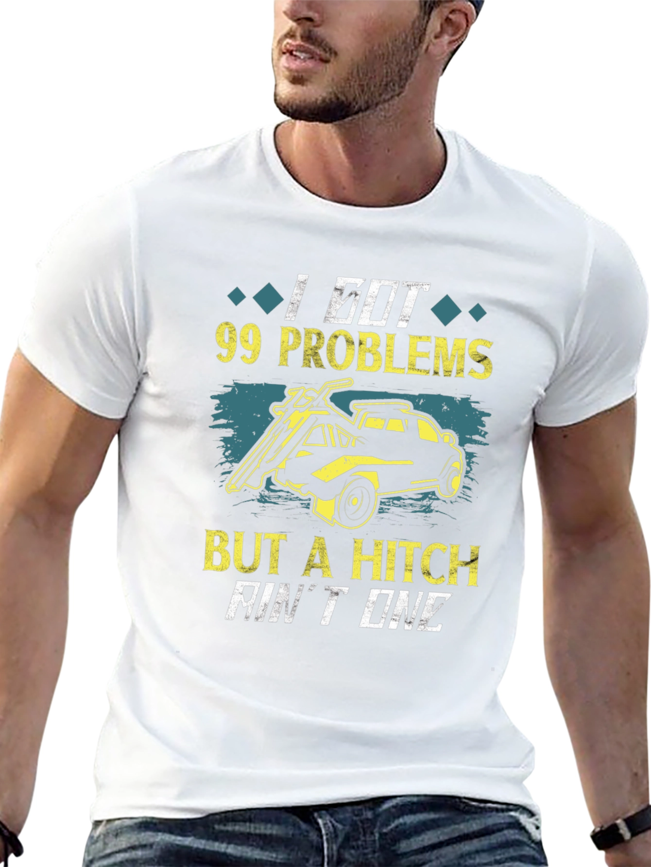Black 99 Problems But A Hitch Ain't One T-Shirt view 13