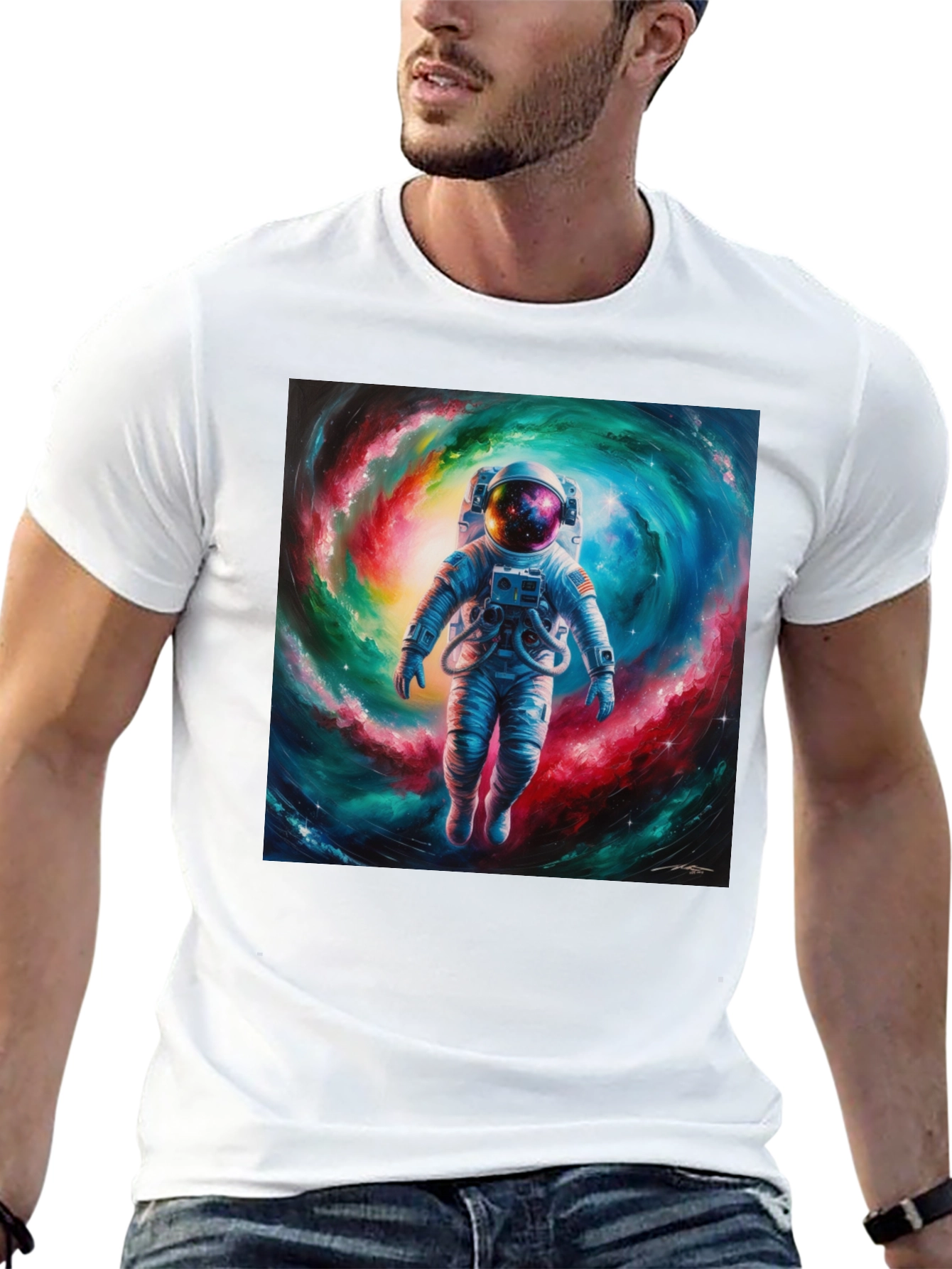 Black Astronaut Galaxy T-Shirt - Space Art Tee view 13