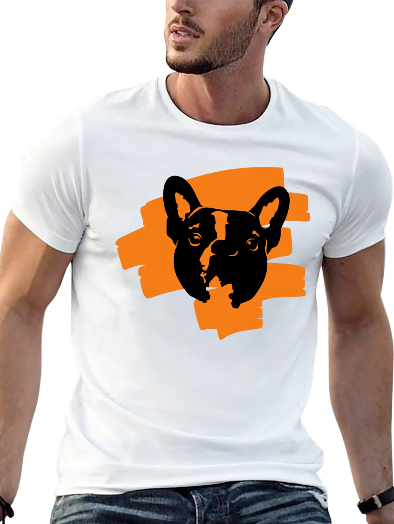 Black Cool Dog Graphic Print T-Shirt view 13