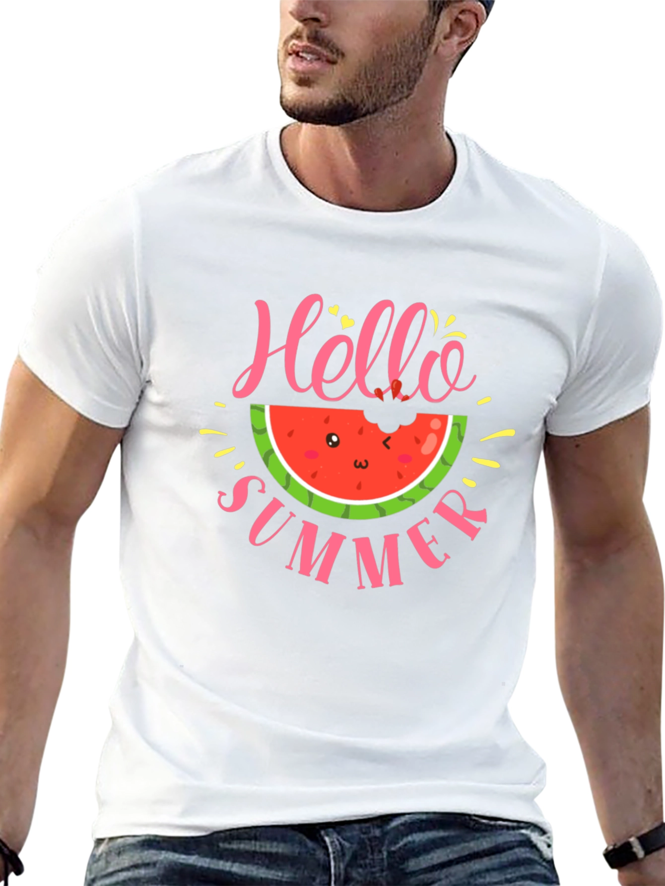 Black Hello Summer Watermelon T-Shirt view 13
