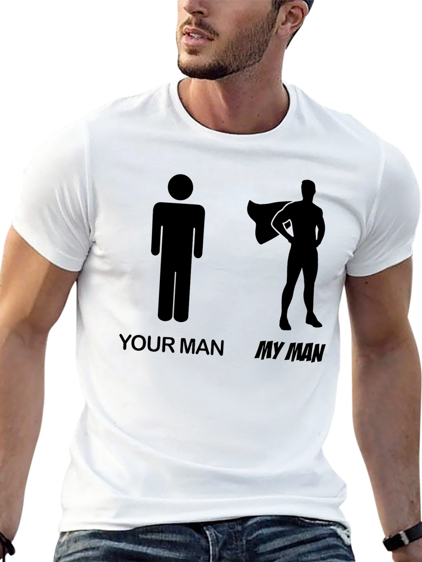 Black Your Man My Man Graphic Tee - Funny Superhero T-Shirt view 13